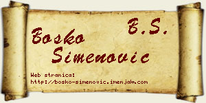 Boško Simenović vizit kartica